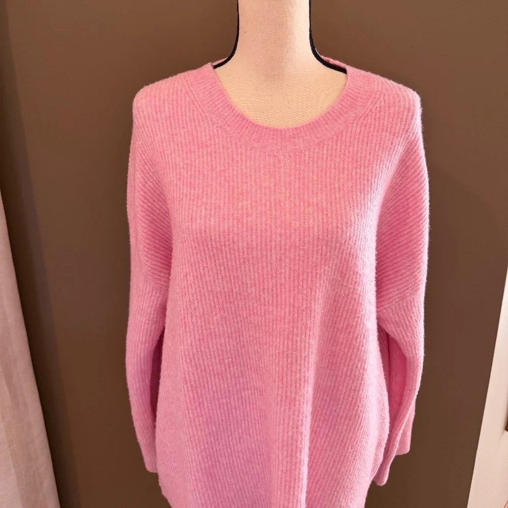 J. Crew Women's Pink Extra Soft Cozy Crewneck Sweater, Size Large